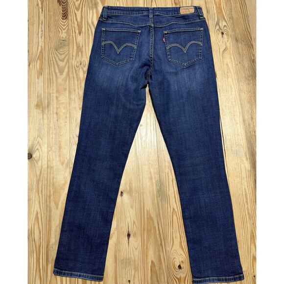 Levis The Original Mid Rise Skinny Jeans Womens 10M Blue Dark Wash Stretch Denim - Picture 2 of 9